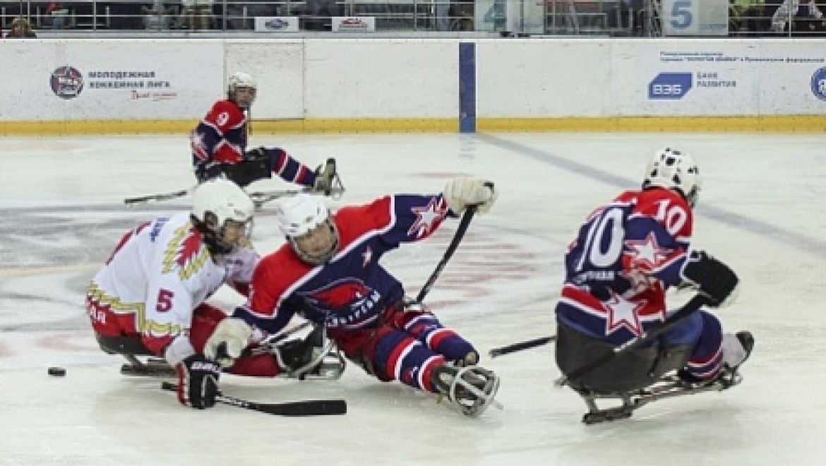 Оренбургский следж-хоккейный клуб «Ястребы» встретился на льду с чемпионом России – командой «Феникс» из Московской области