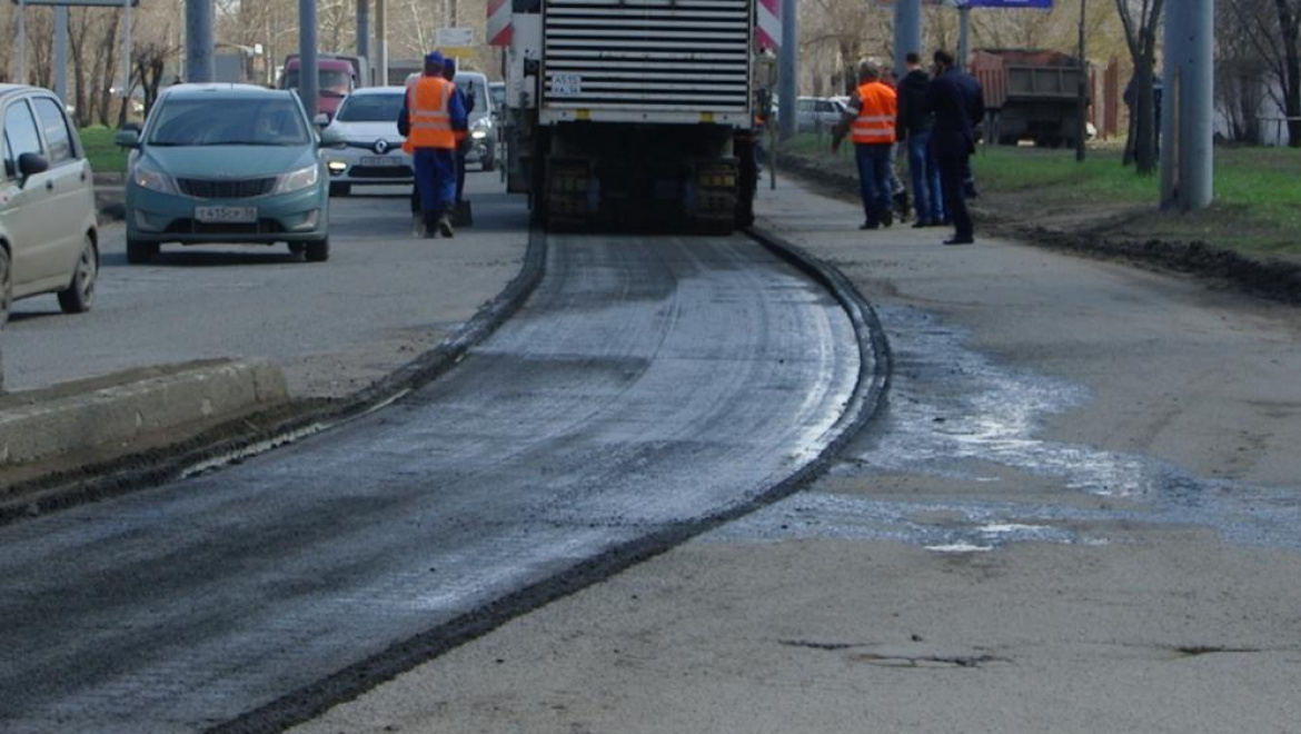 Дорожные работы на Шарлыкском шоссе