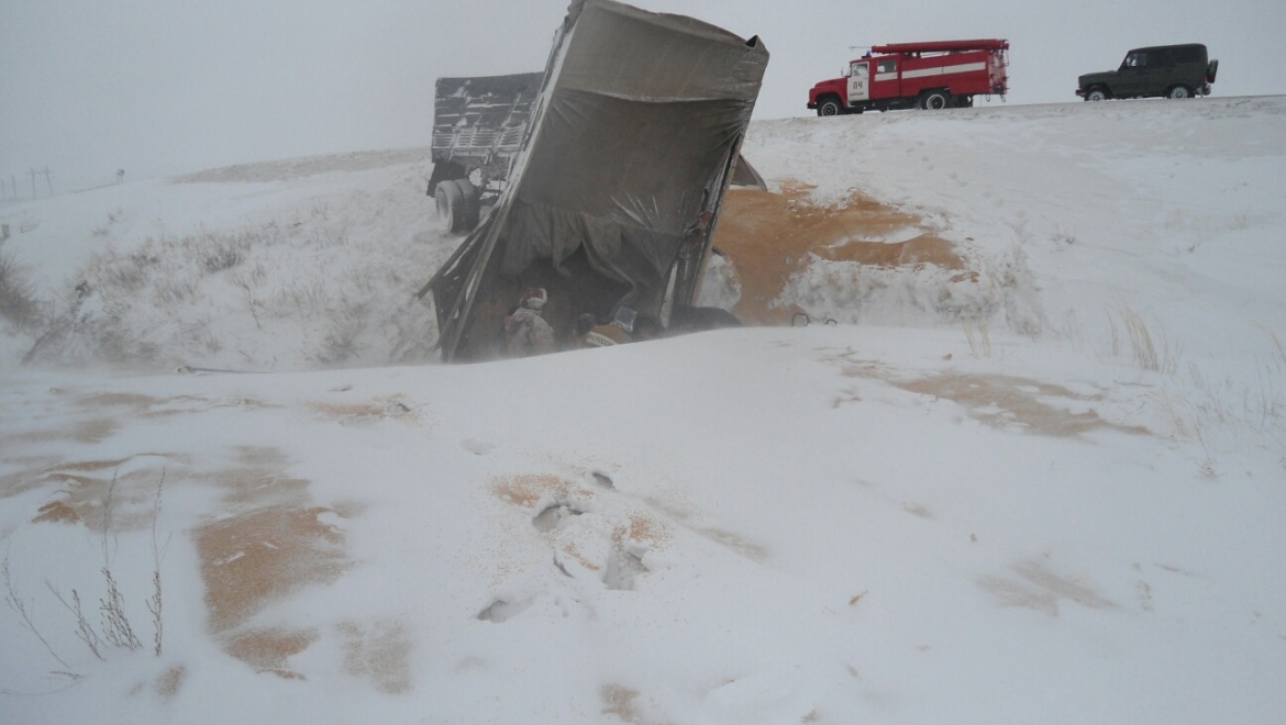 КАМАЗ не справился с управлением из-за плохой погоды, водитель погиб на месте